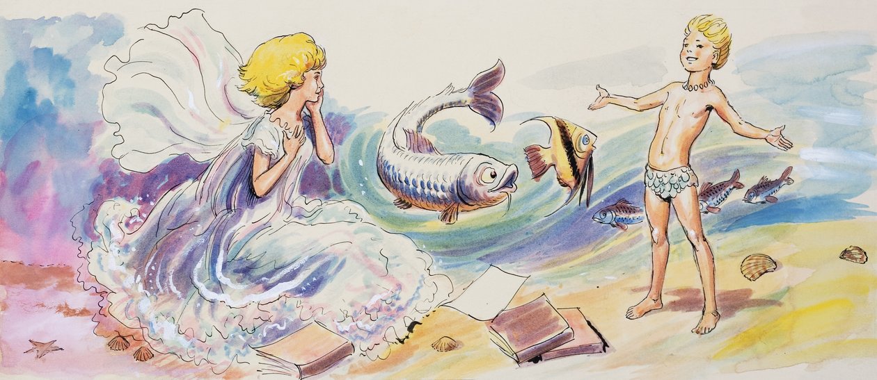 The Water Babies" de Charles Kingsley (gouache sobre papel) de Philip Mendoza