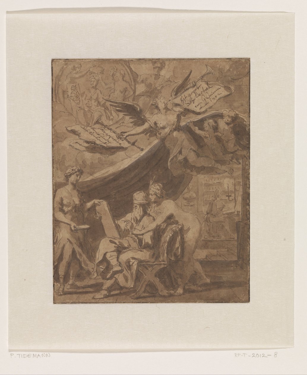 Diseño del frontispicio de Het groot Schilderboek de Philip Tidemann