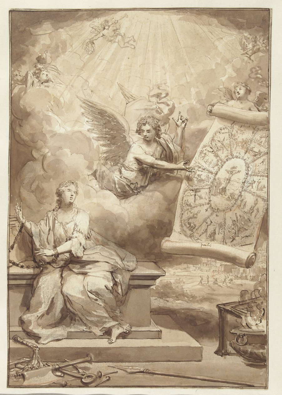 Diseño del frontispicio del Nuevo Testamento de Philip Tidemann