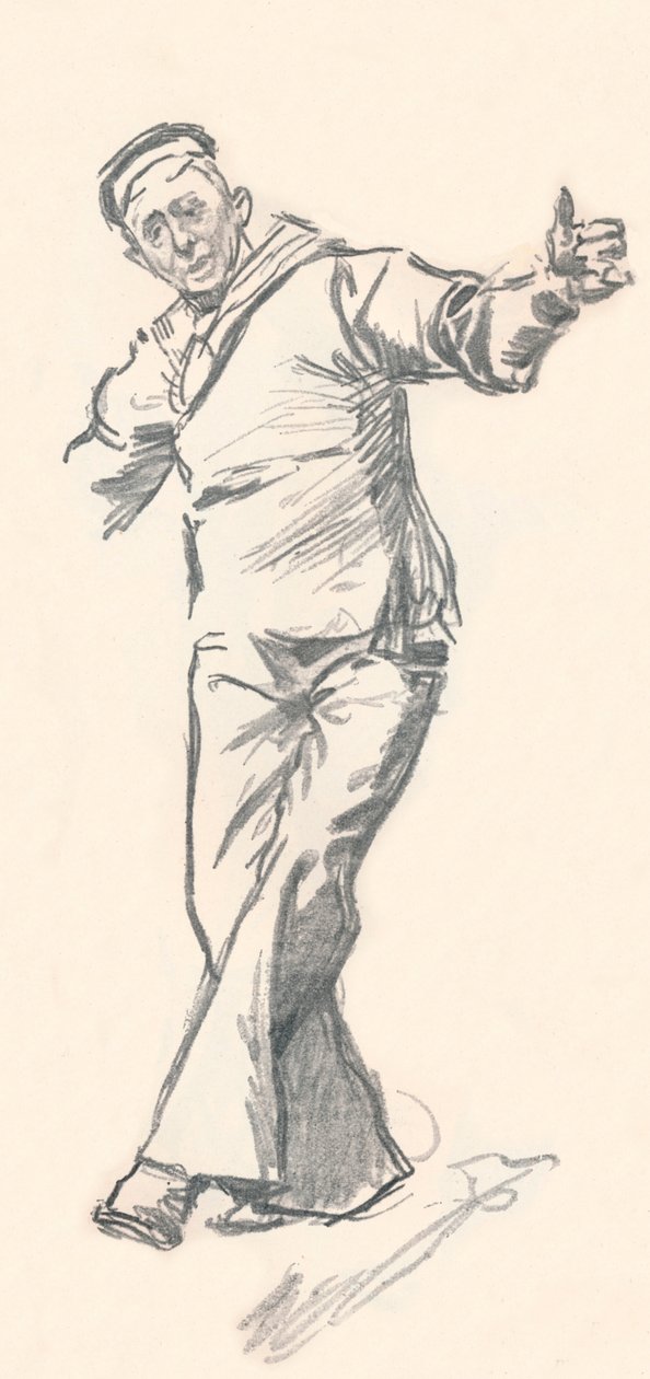 Boceto a lápiz de plomo por Phil May, siglo XIX 1903-1904 de Philip William May