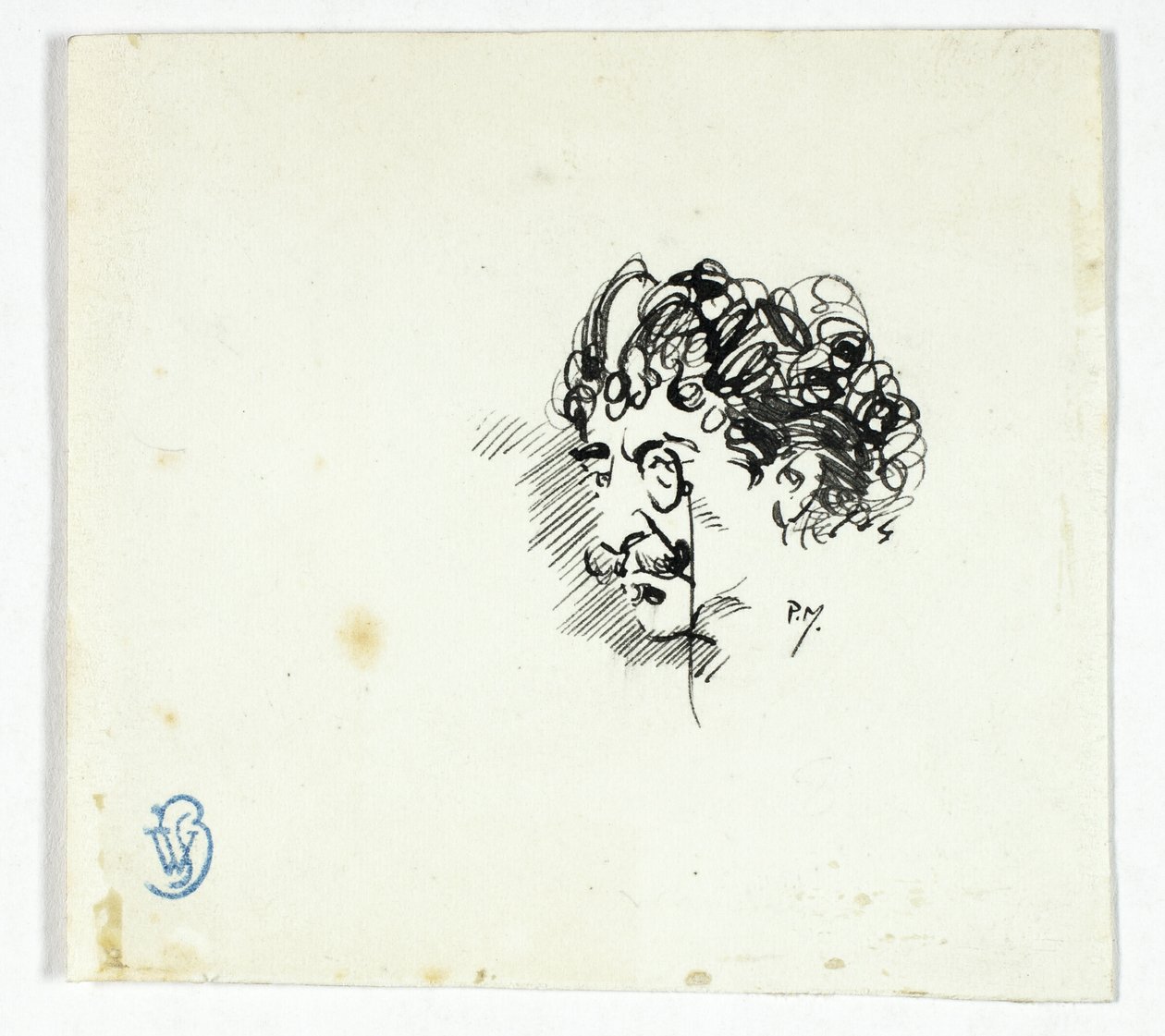 Boceto de la cabeza de Whistler de Philip William May