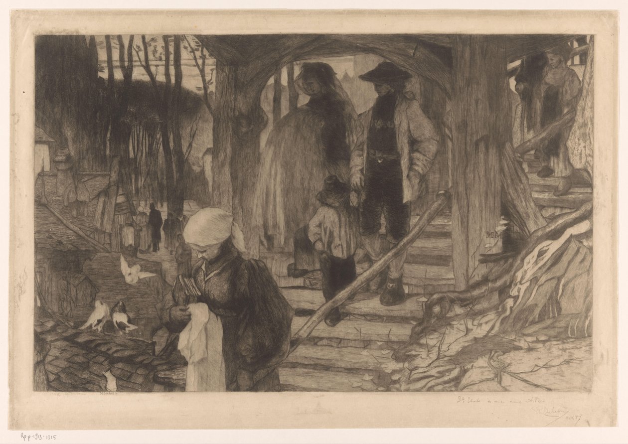 Los agricultores bajan un tramo de escaleras
Baptême à Fribourg (título original) de Philip Zilcken (signed by artist)