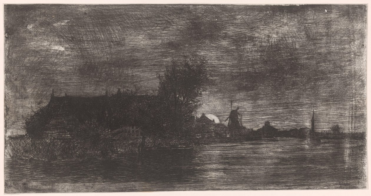 Paisaje con casas y molino junto al agua
Delftshaven (título original) de Philip Zilcken