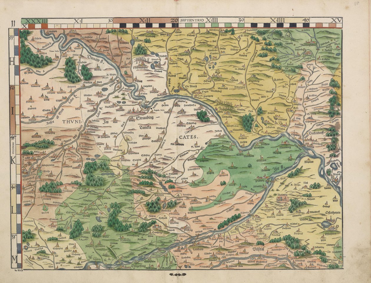 Tablas de tierras bávaras de 1568 (Tabla 11) de Philipp Apian