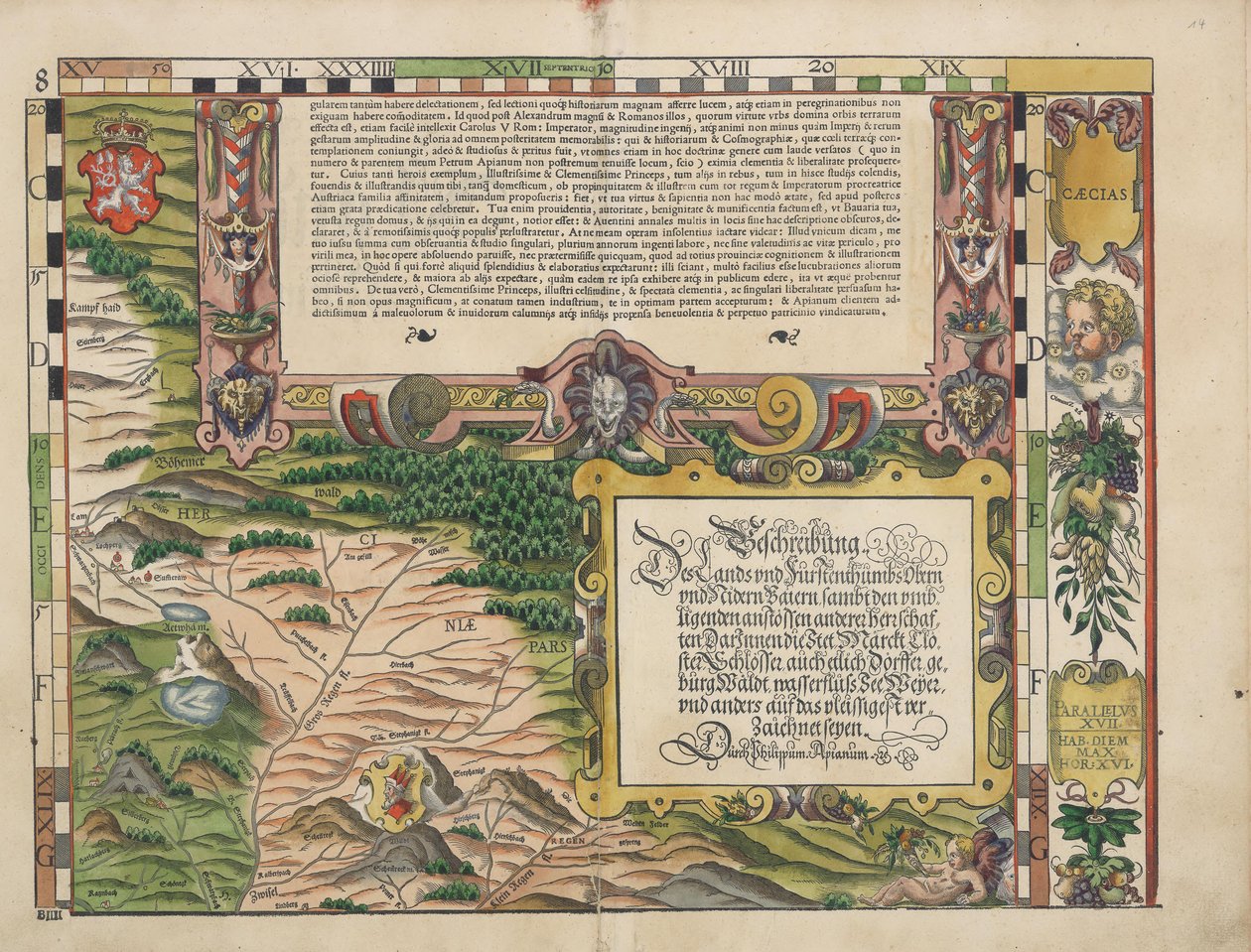 Tablas de tierras bávaras de 1568 (Tabla 8) de Philipp Apian