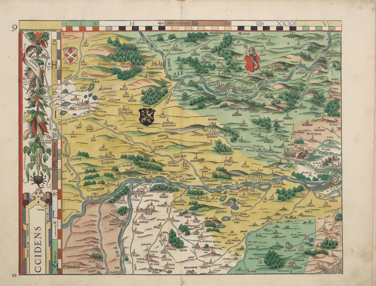 Bairische Landtafeln von 1568 (Tafel 9) de Philipp Apian