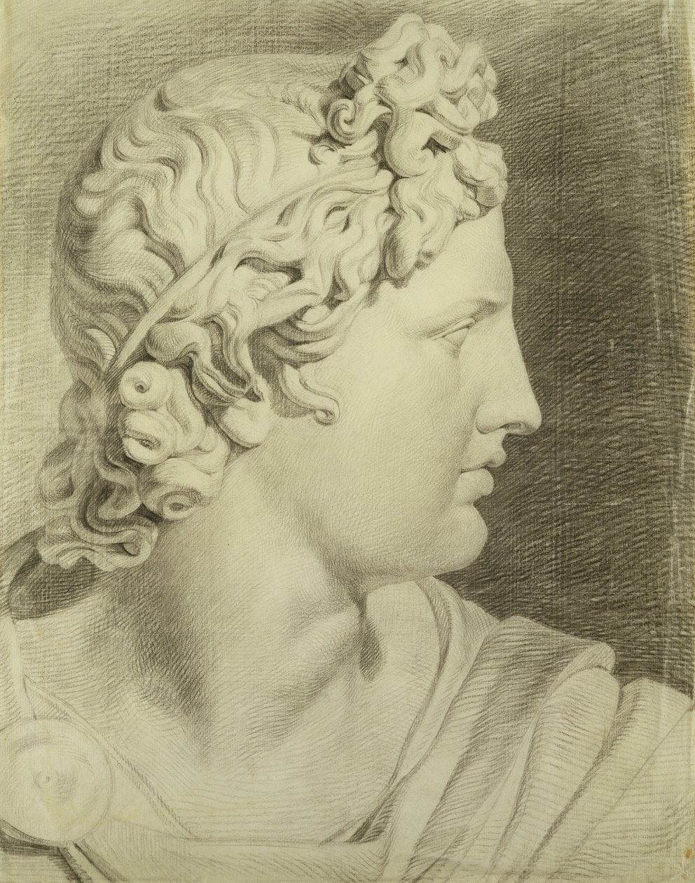 Cabeza del Apolo del Belvedere en perfil hacia la derecha, 1800 de Philipp Otto Runge