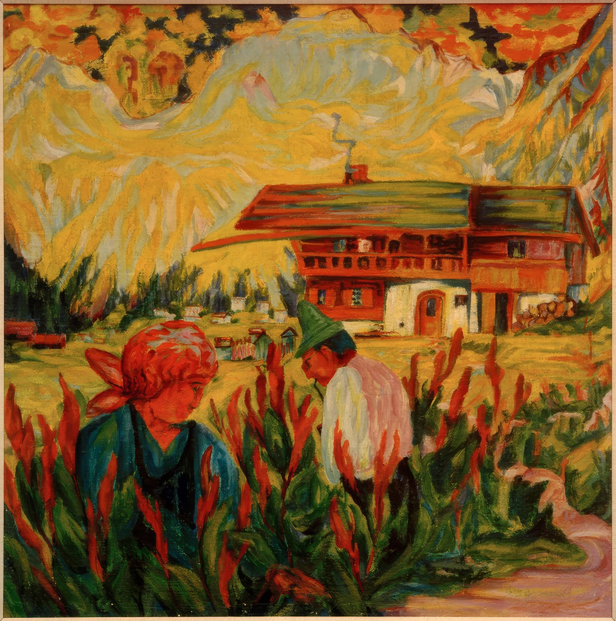 Pareja de campesinos en el jardín de Philipp Bauknecht