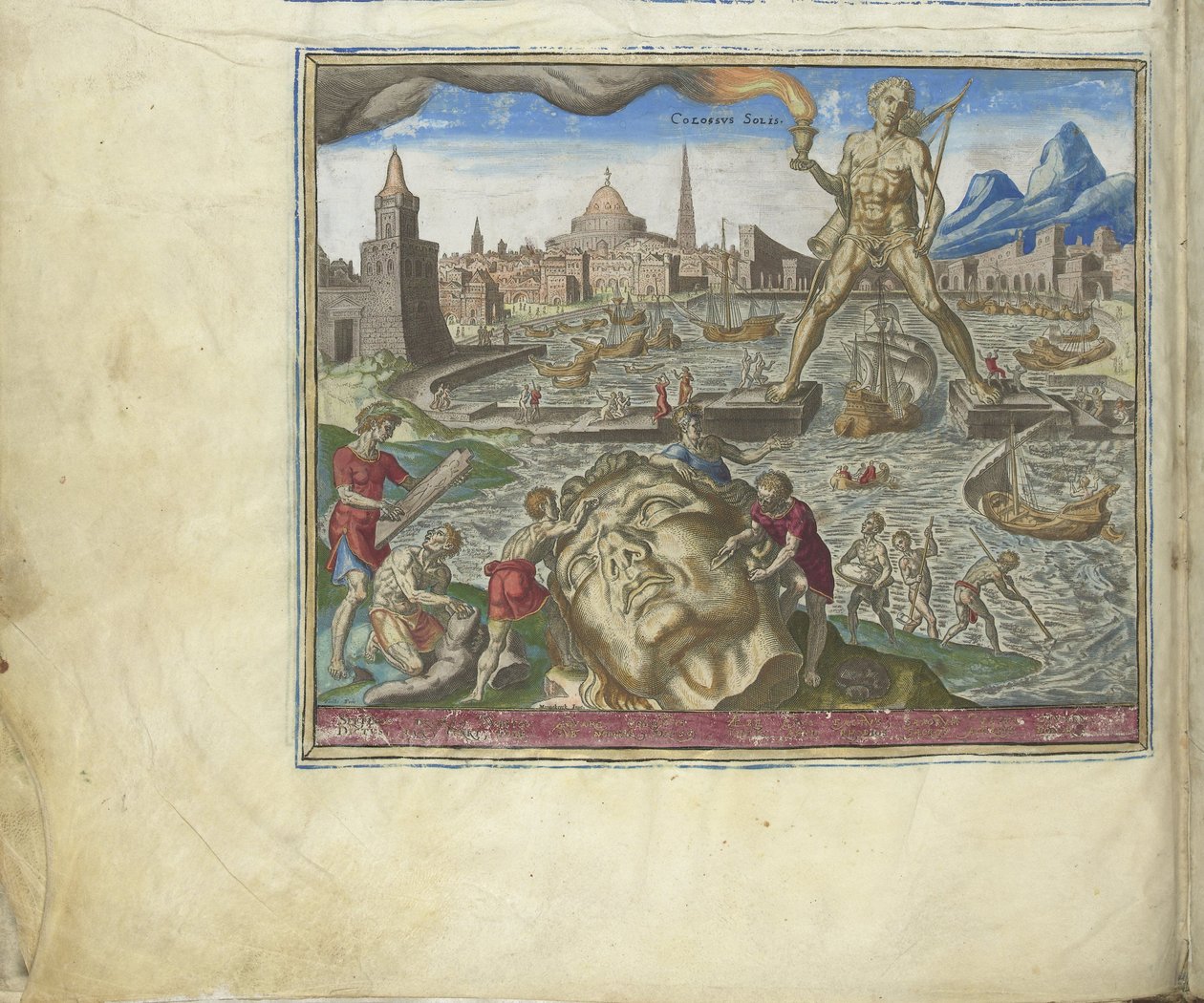 El Coloso de Rodas de la serie Las Ocho Maravillas del Mundo, 1572 de Philipp Galle