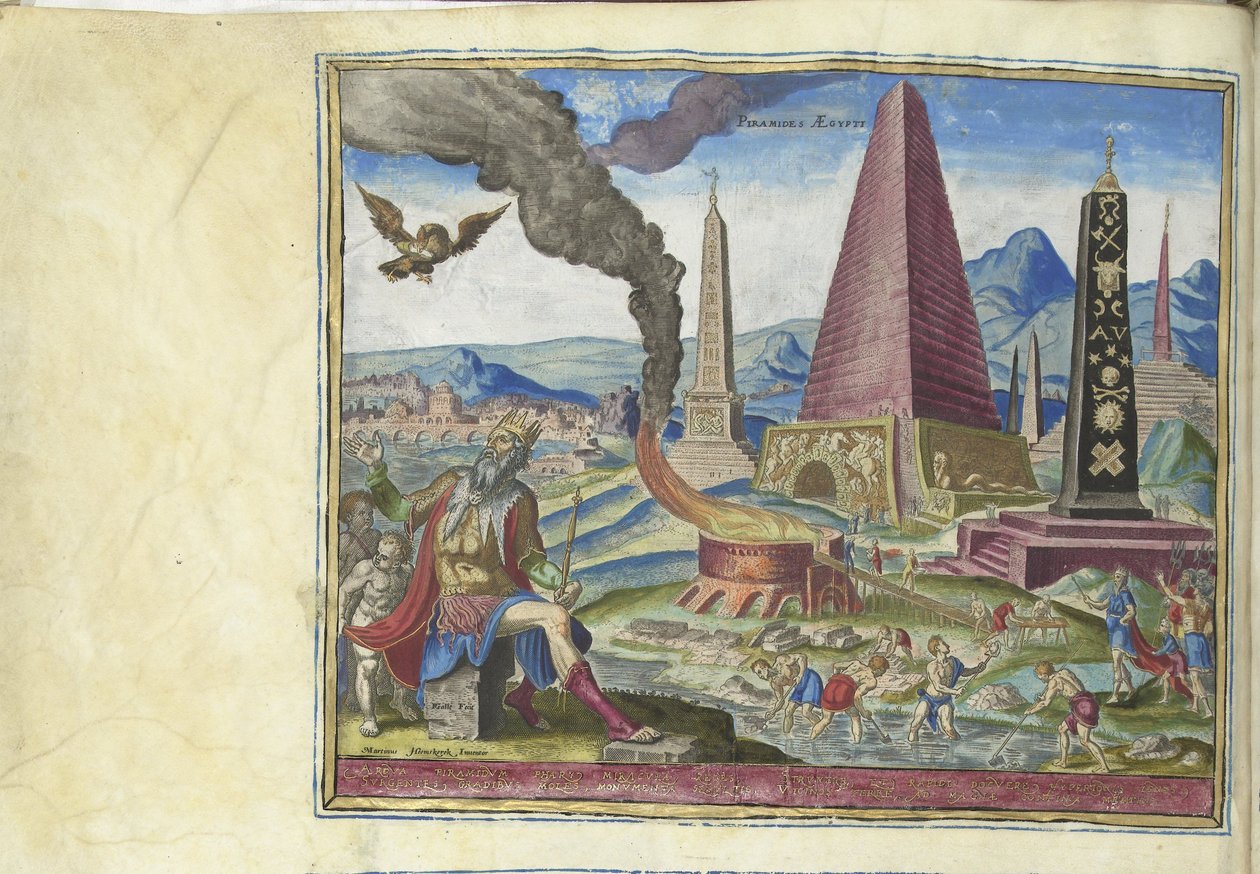Las pirámides de Egipto de la serie Las Octavas Maravillas del Mundo, 1572 de Philipp Galle