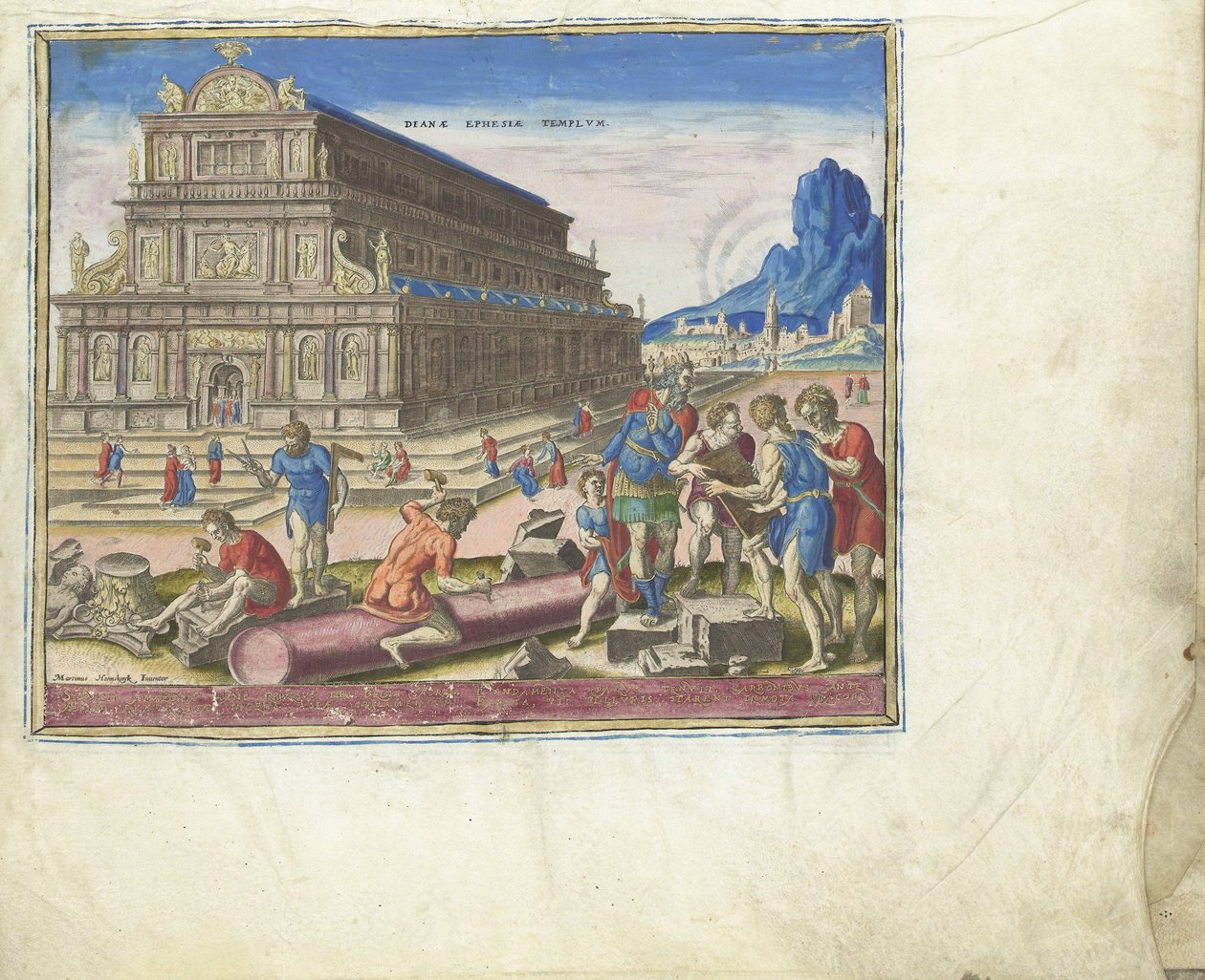 El Templo de Diana en Éfeso de la serie Las Octavas Maravillas del Mundo, 1572 de Philipp Galle