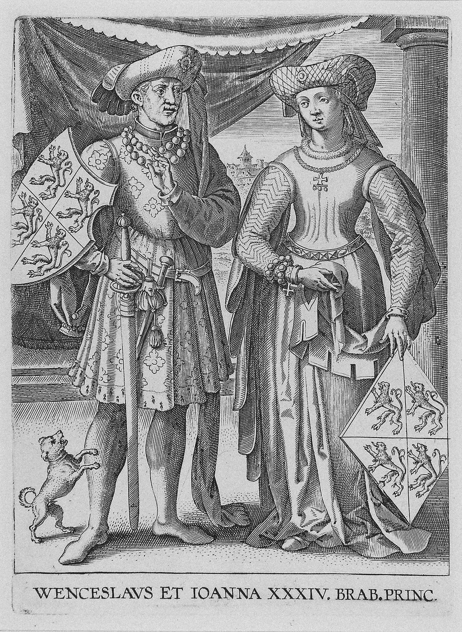 Wenceslao I, Duque de Luxemburgo y Juana, Duquesa de Brabante, ca. 1600 de Philipp Galle
