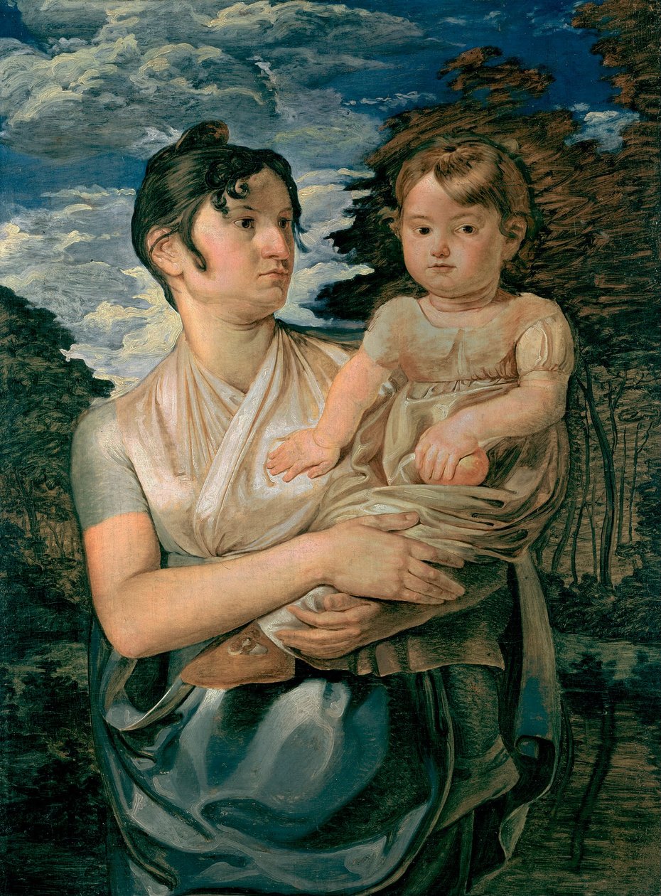 Pauline Runge con su hijo de dos años / Esposa e hijo del artista de Philipp Otto Runge
