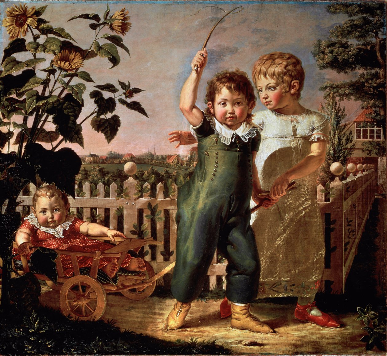 Retrato de los niños Hulsenbeck. Pintura de Philipp Otto Runge (1777-1810) 1805. Hamburgo, Kunsthalle de Philipp Otto Runge