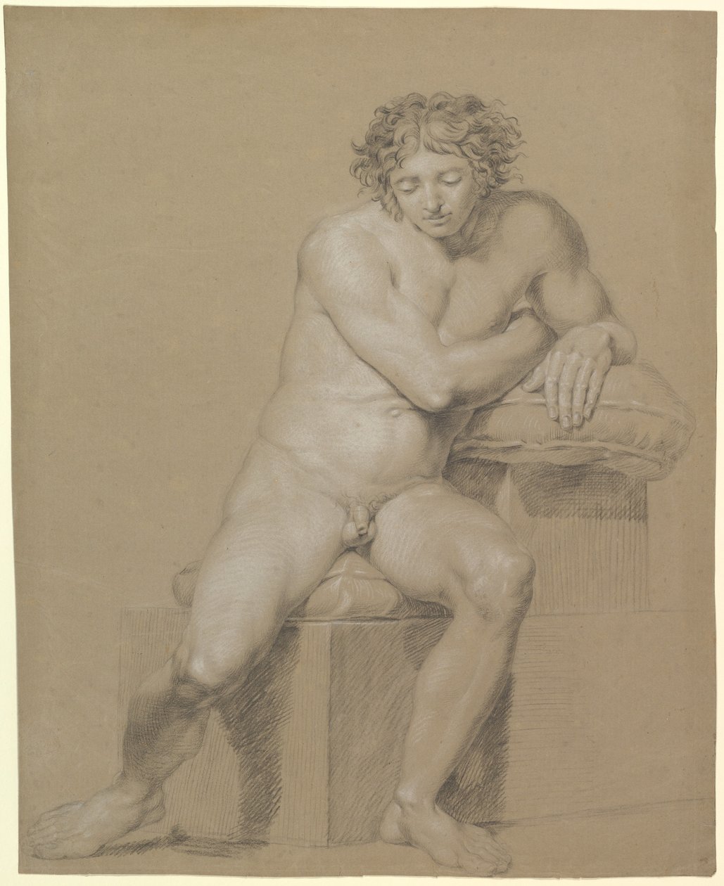 Estudio de un desnudo masculino sentado de Philipp Otto Runge