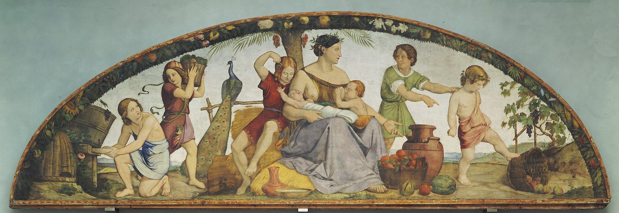 Los siete años de abundancia. Luneto del ciclo de ocho partes de la Casa Bartholdy en Roma de Philipp Veit