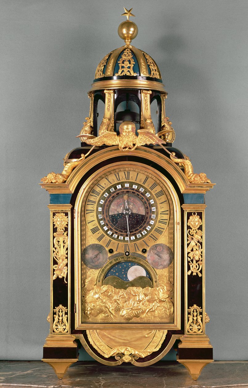 Reloj astronómico hecho para el Gran Delfín Luis de Francia (1661-1711), 1710 (bronce dorado) de Philippe and Fardoil, Pierre Caffieri