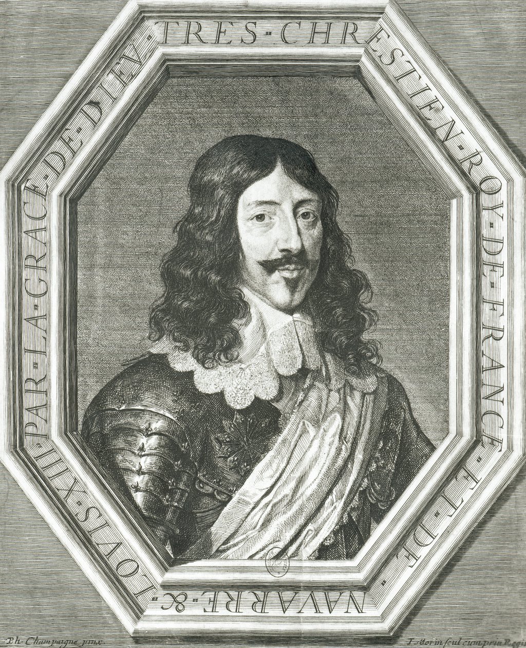 Retrato de Luis XIII (1601-43) grabado por Jean Morin de Philippe de Champaigne