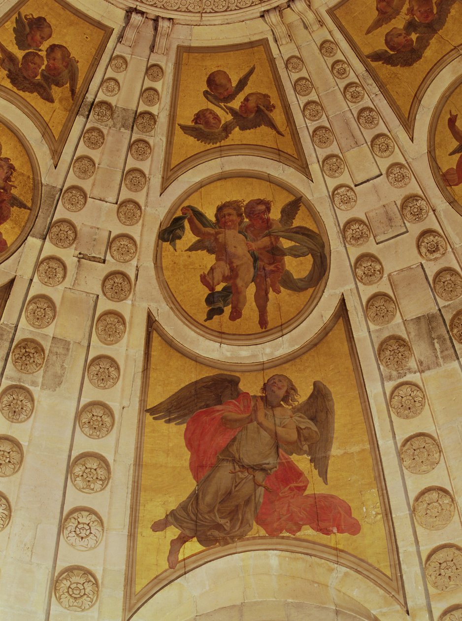 Detalle de ángeles de la cúpula, construida 1635-42 (detalle) de Philippe de Champaigne