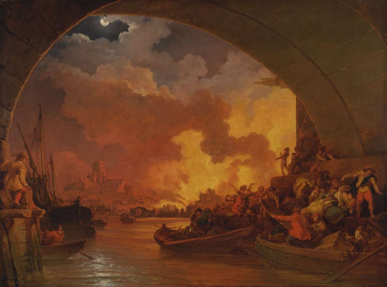 El Gran Incendio de Londres [1985, Cormack, YCBA Catálogo Conciso]. de Philippe-Jacques de Loutherbourg