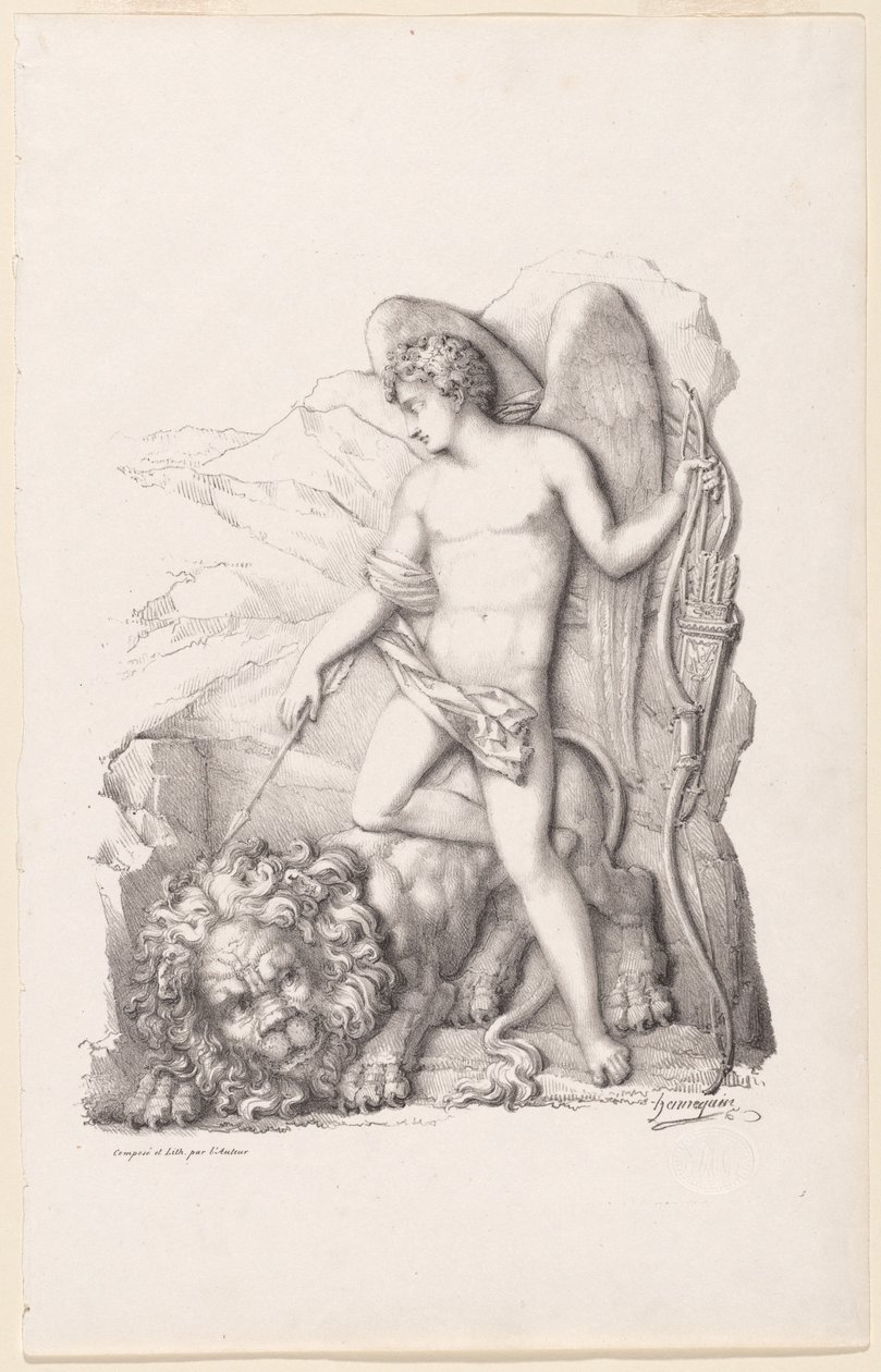 L’Amour terrassant un lion de Philippe Auguste Hennequin