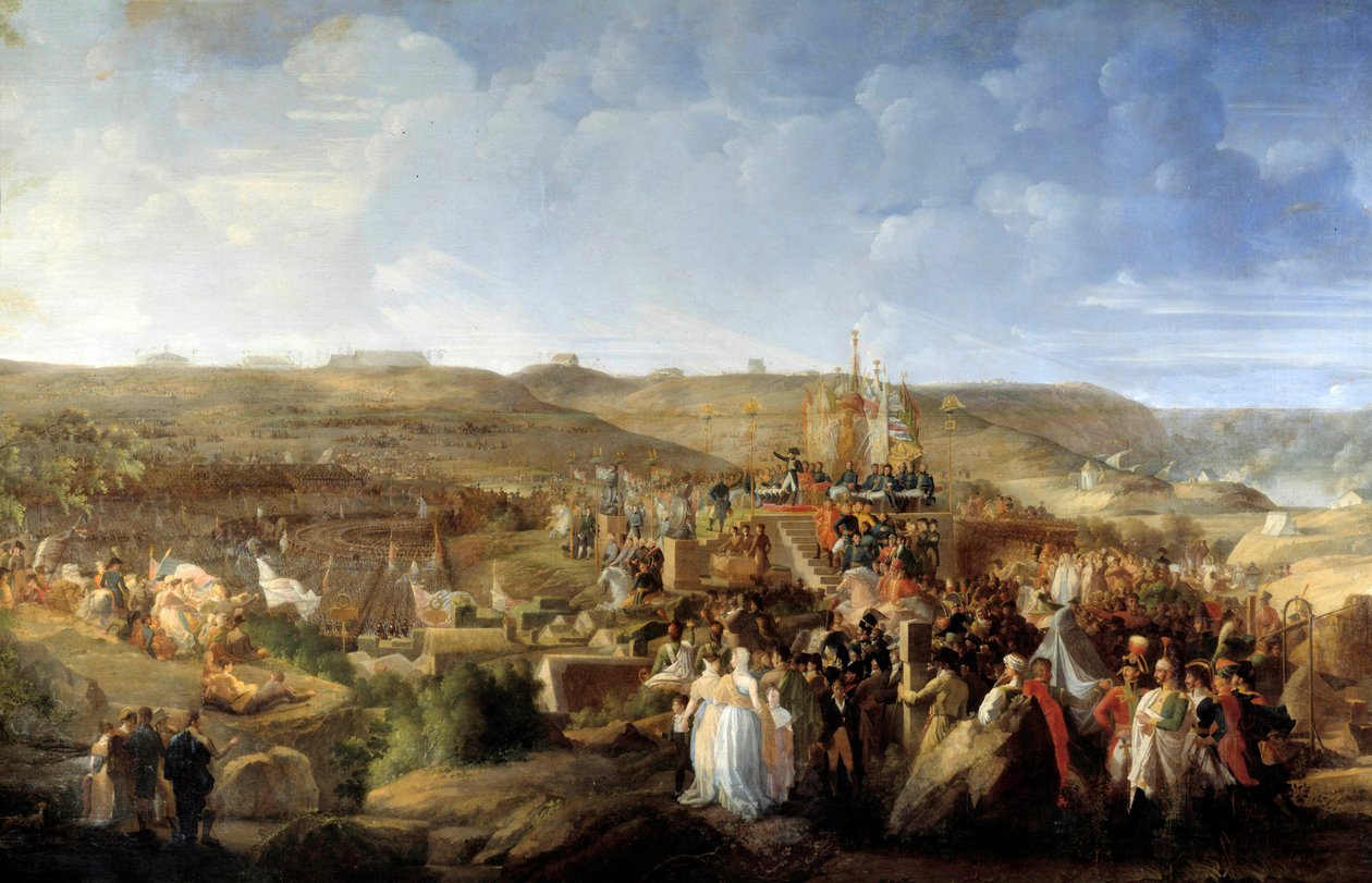Napoleón I distribuyendo las cruces de la Legión de Honor en el campamento de Boulogne 16/08/1804 de Philippe Auguste Hennequin