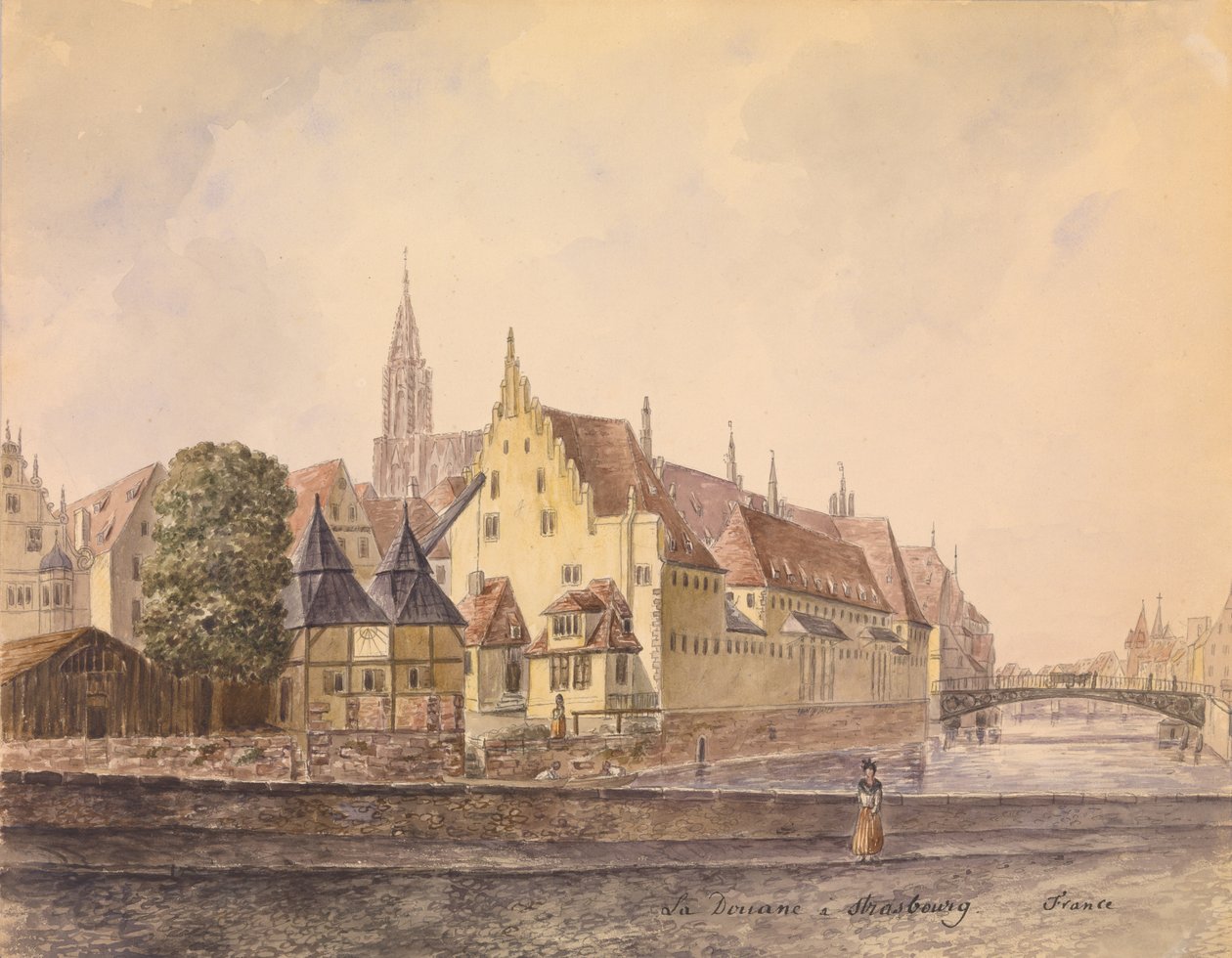 El Danubio en Estrasburgo (acuarela sobre papel) de Philippe Auguste de Peellaert