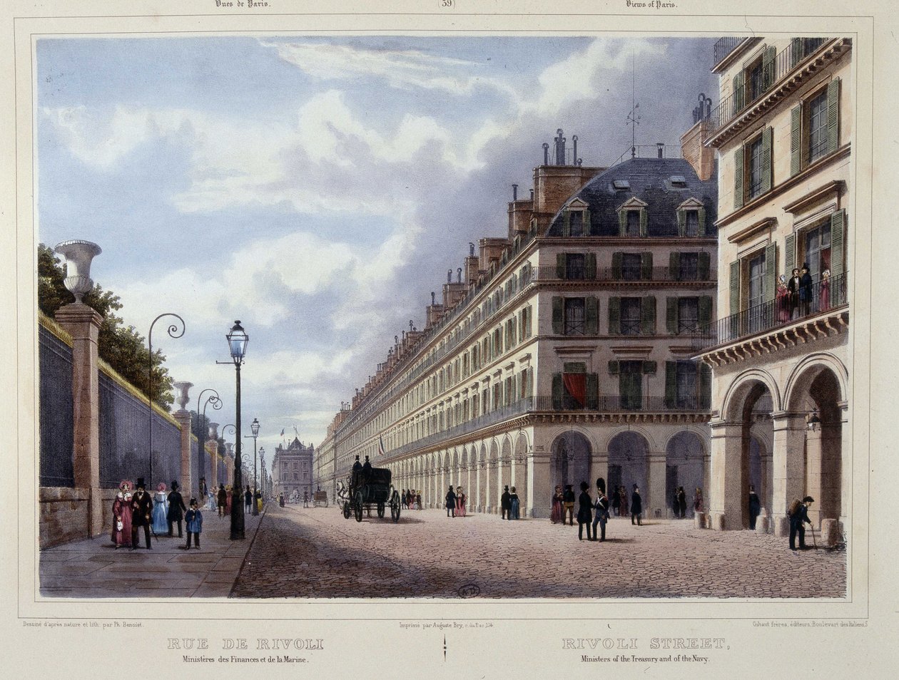 Rue de Rivoli - en "Promenade dans Paris et ses environs", por Jacottet y Benoist, ed. Gihaut de Philippe Benoist