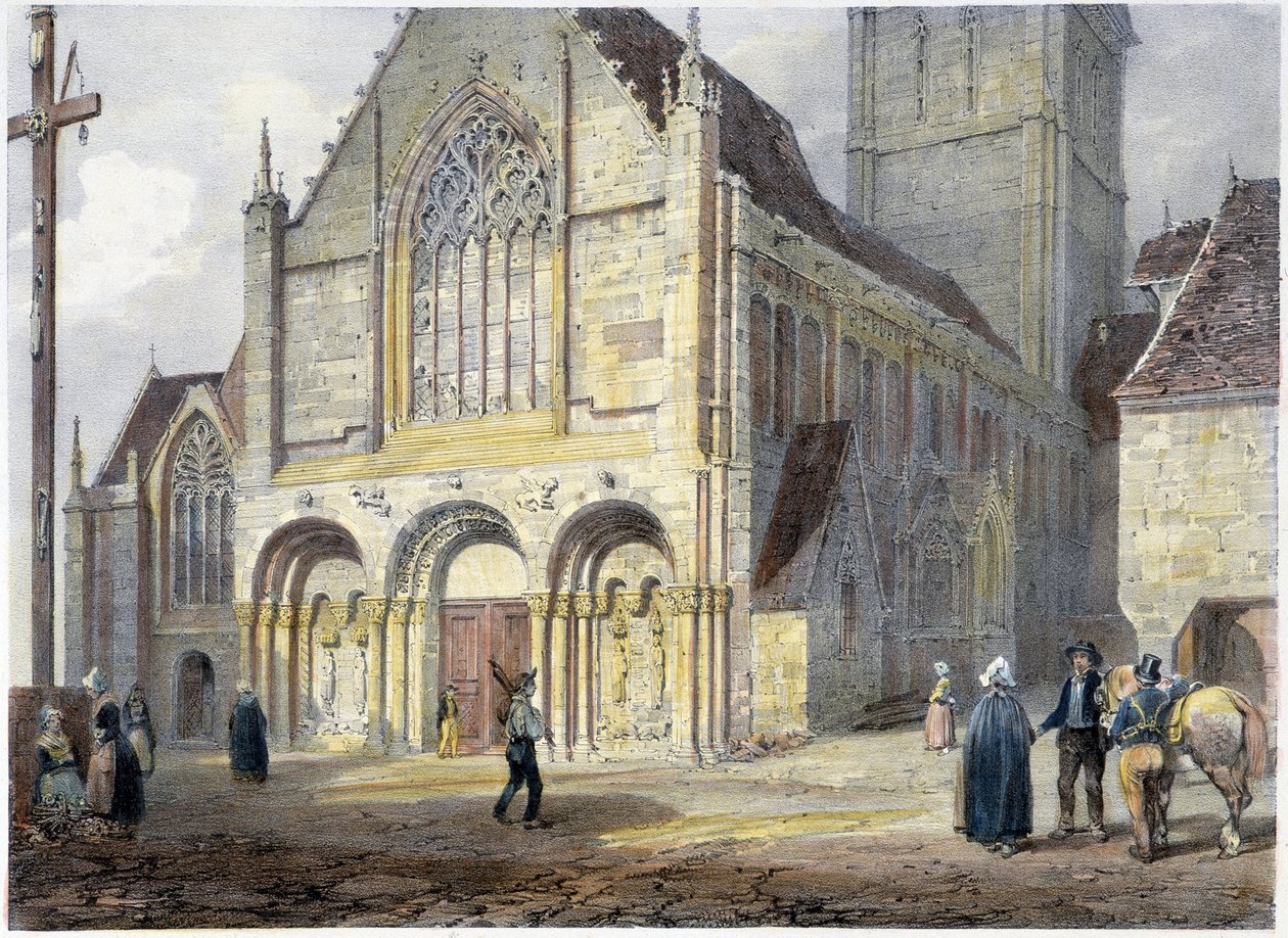 La Iglesia de San Salvador de Dinan - Litografía de Benoist y Jacottet de Philippe Benoist