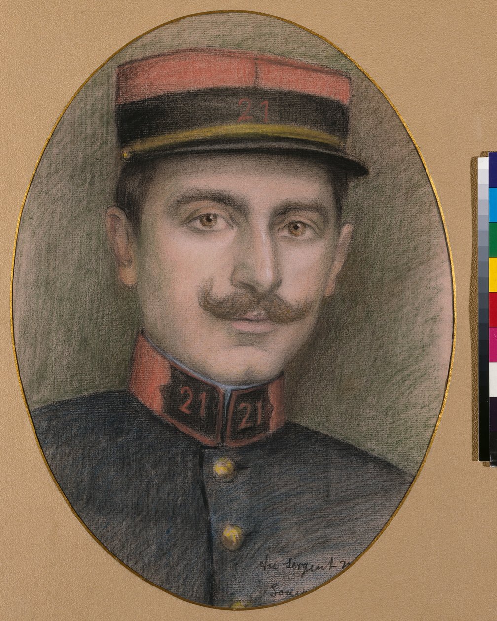 Sargento del 21º Regimiento de Infantería (pastel sobre papel) de Philippe Galard