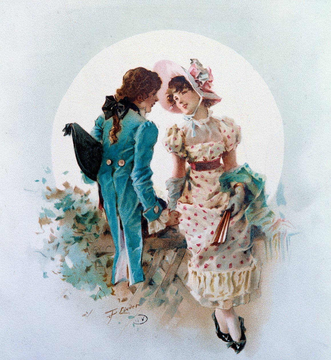 Escena galante a la luz de la luna de Philippe Jacques Linder