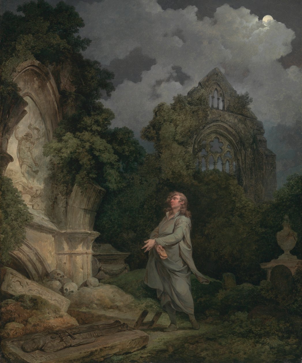 Un filósofo en un cementerio a la luz de la luna de Philippe Jacques de Loutherbourg