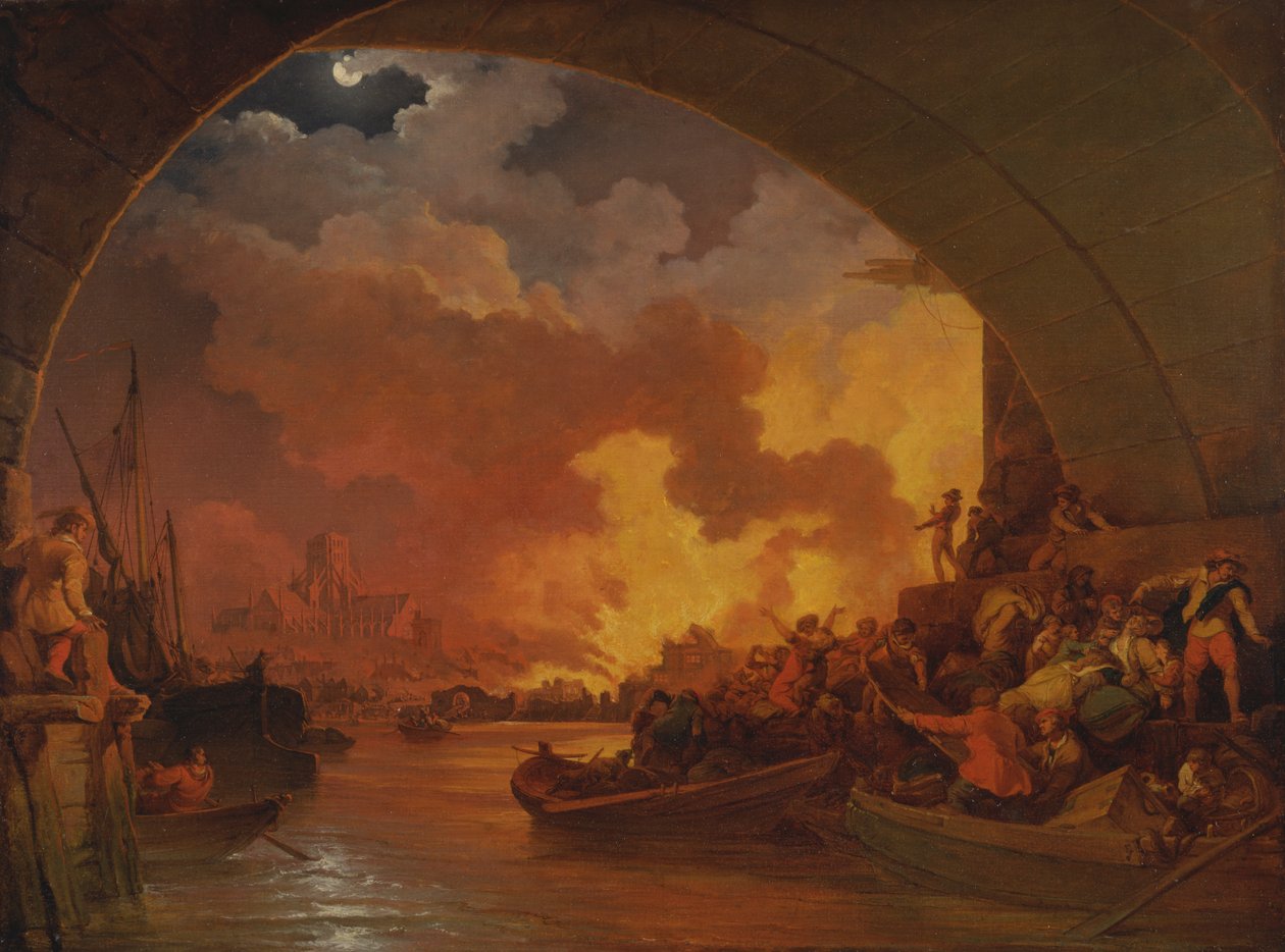 El Gran Incendio de Londres [1985, Cormack, YCBA Catálogo Conciso]. de Philippe Jacques de Loutherbourg