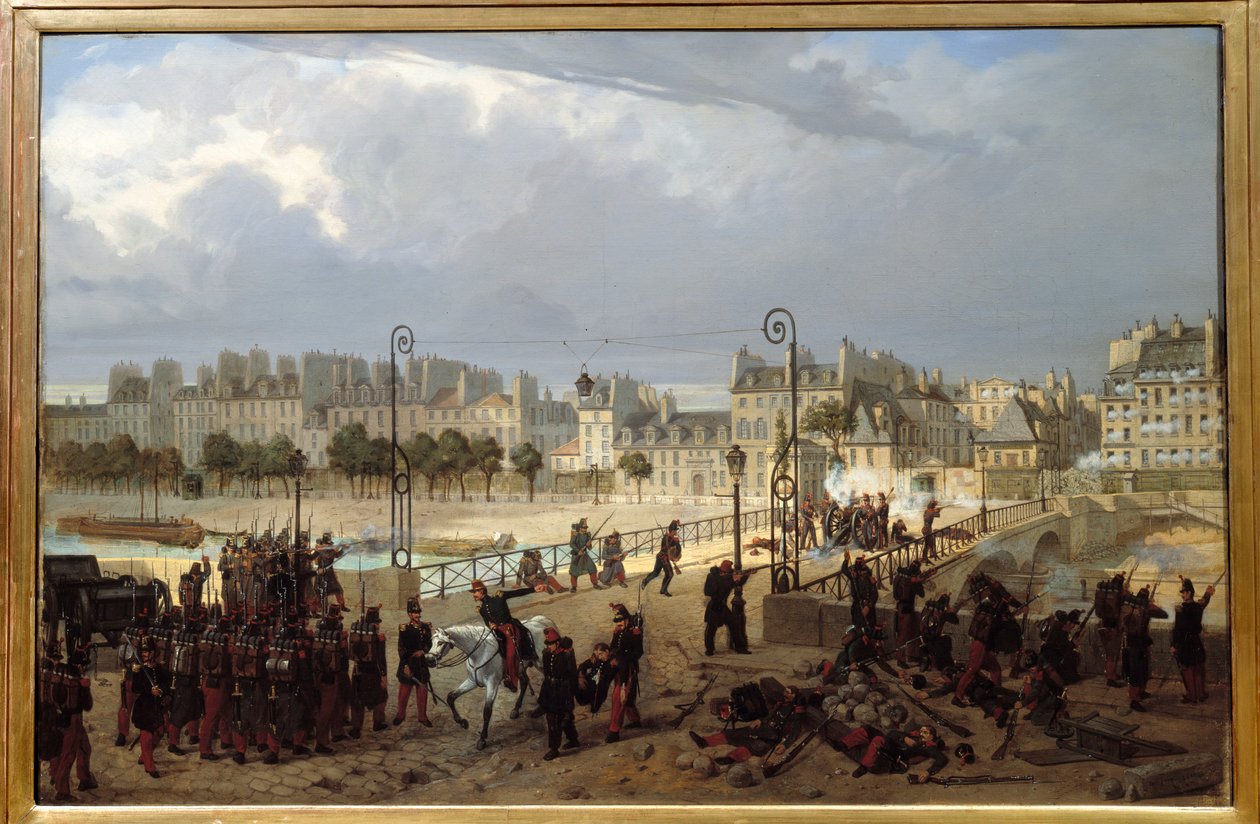Escena emotiva en el puente del arzobispado el 23 de junio de Philippe Marie Chaperon