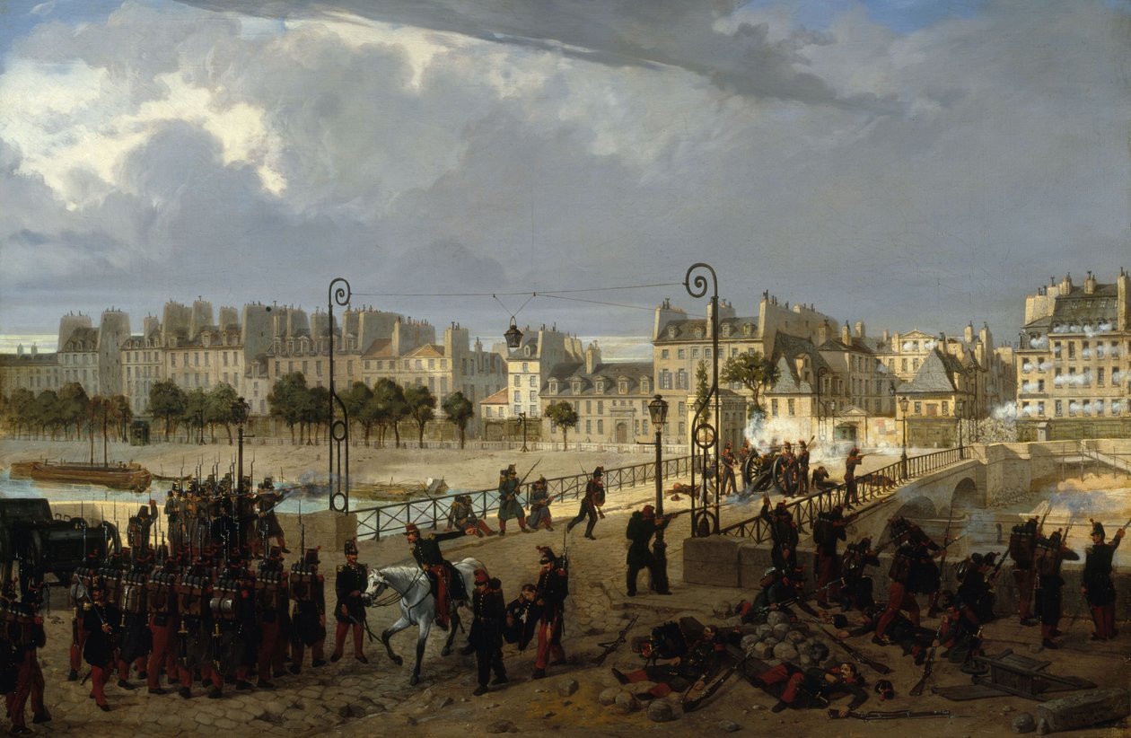 Motín en el puente del Arzobispo, 1849 (óleo sobre lienzo) de Philippe Marie Chaperon