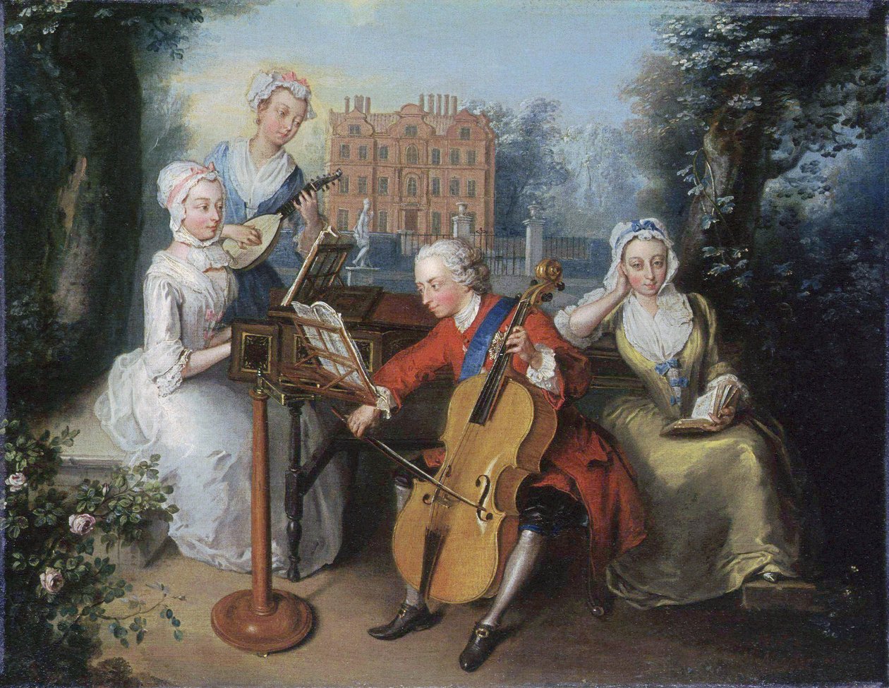 Retrato de grupo de los hijos del rey Jorge II de Inglaterra de Philippe Mercier