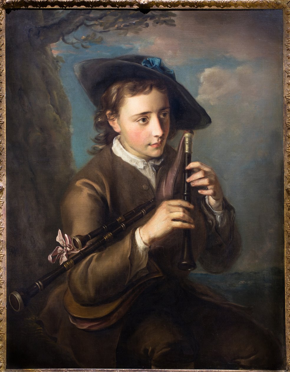 Flautista, hacia 1740 (Óleo sobre lienzo) de Philippe Mercier