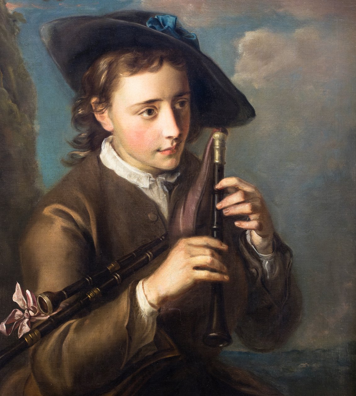 Flautista, hacia 1740 (Óleo sobre lienzo) de Philippe Mercier