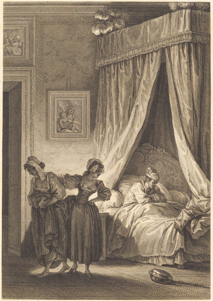 La apuesta de las tres comadres: La sirvienta de Philippe Triere and Antoine Jean Duclos after Jean Honoré Fragonard