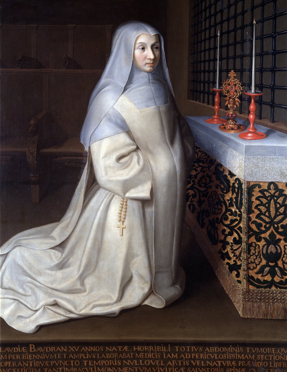 Retrato de Claudia (Claude) Baudran, interna del convento de Port Royal des Champs (Port-Royal-des-Champs) de Philippe de (attr. to) Champaigne