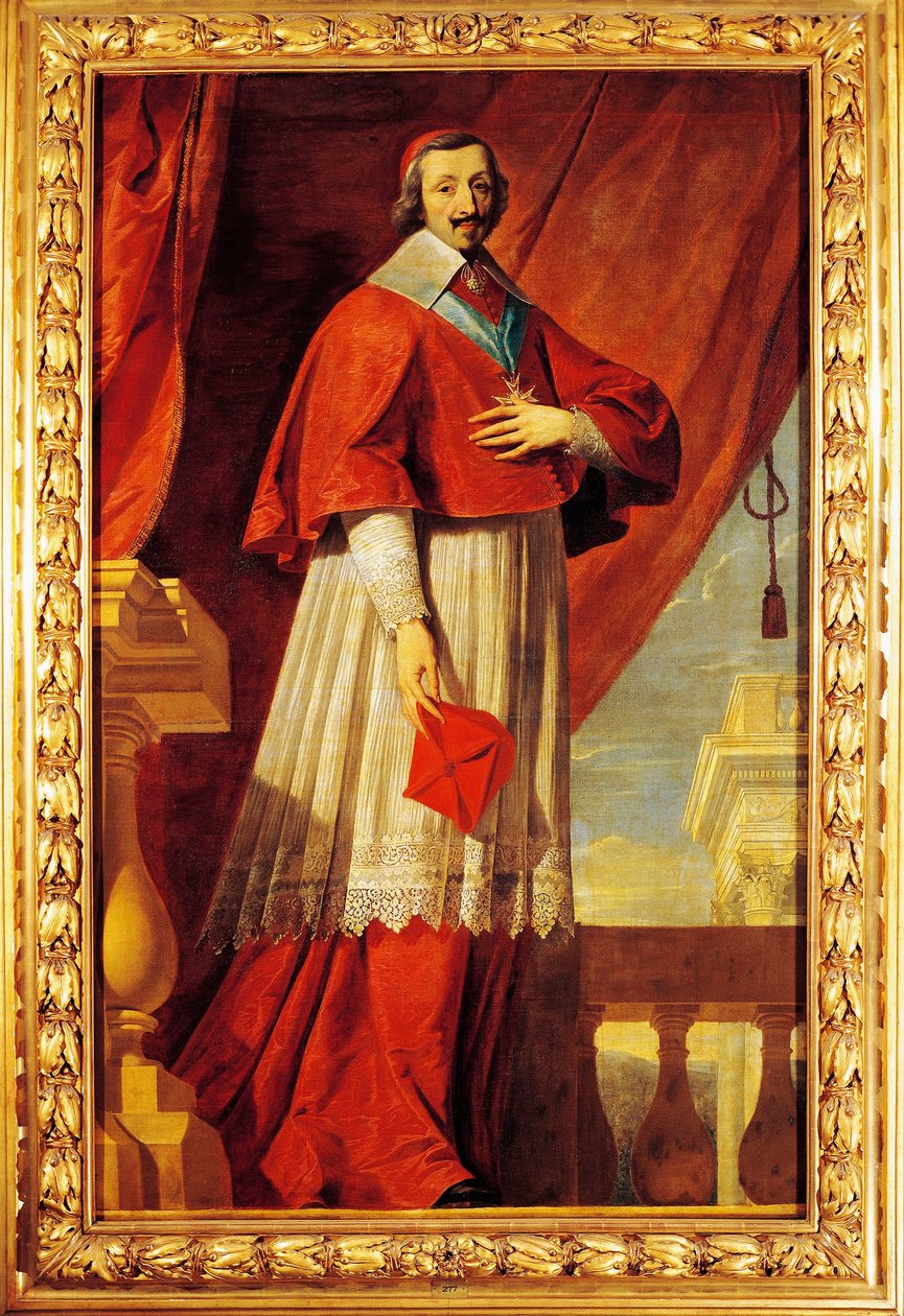 Francia, Fontaine Chaalis, Retrato del estadista y clérigo francés, Cardenal Richelieu de Philippe de (school of) Champaigne