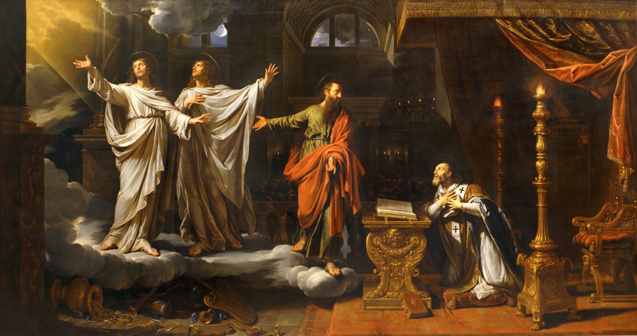 Aparición de san Gervais y san Protase a san Ambrosio ... de Philippe de Champaigne