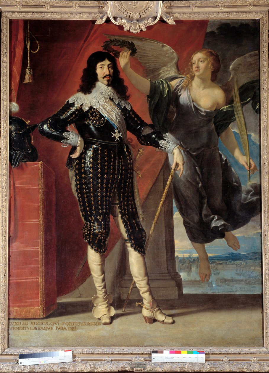 Retrato de Luis XIII (1601-1643) coronado por la Victoria. Pintura de Philippe de Champaigne (1602-1674) de Philippe de Champaigne