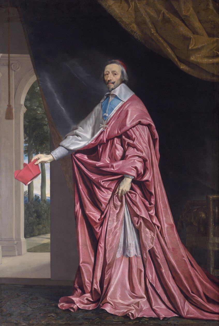 Retrato de Armand Jean du Plessis, cardenal Richelieu de Philippe de Champaigne