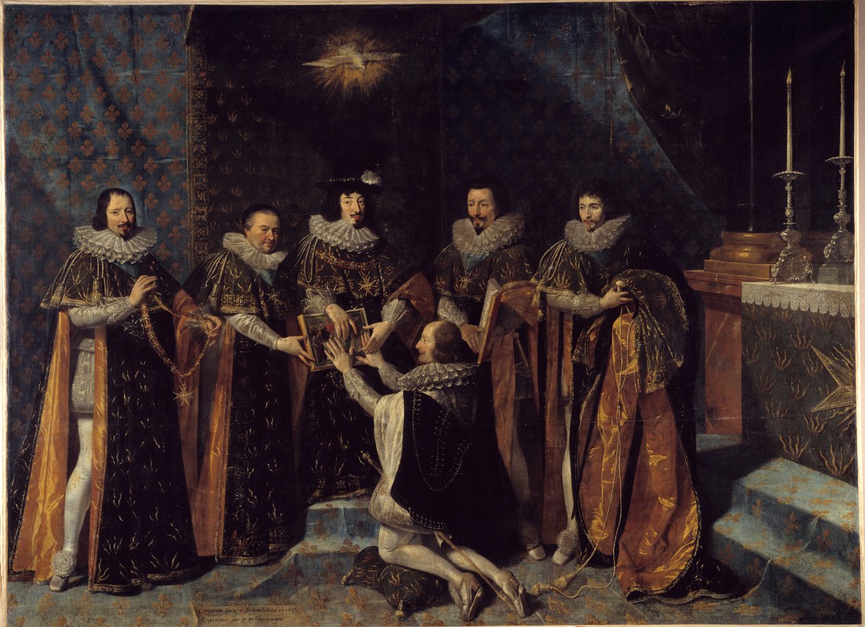 Recepción de Enrique de Orleans, duque de Longueville en la Orden del Espíritu Santo por el rey Luis XIII el 15 de mayo de Philippe de Champaigne