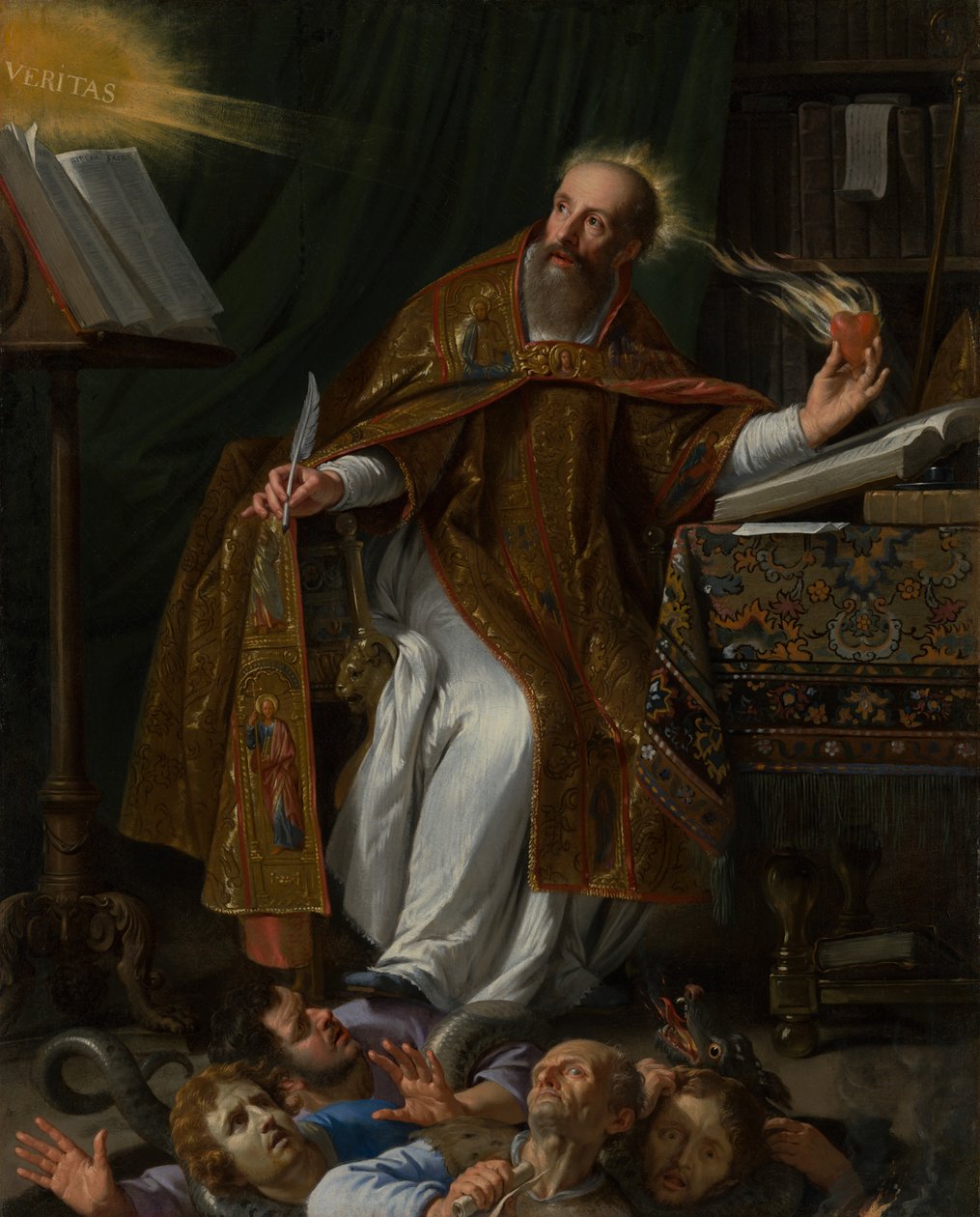 San Agustín en su estudio pisoteando a los herejes de Philippe de Champaigne