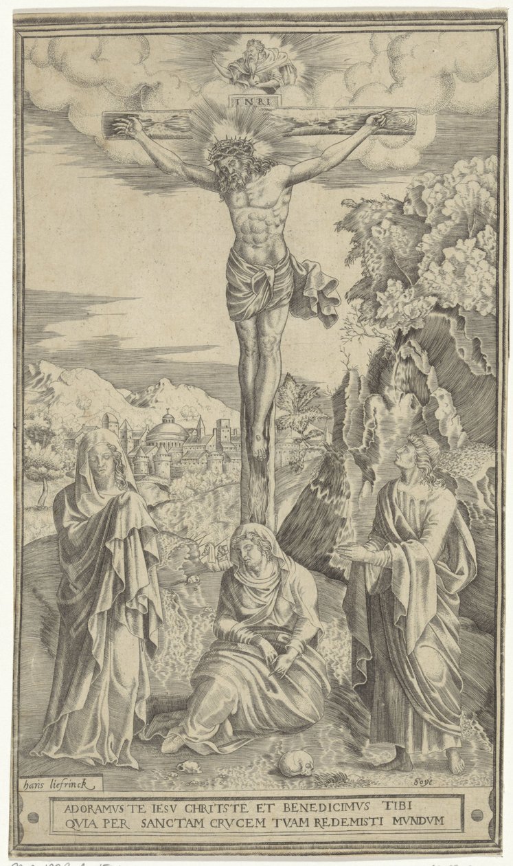 Cristo en la cruz flanqueado por María y Juan de Philippe de Soye