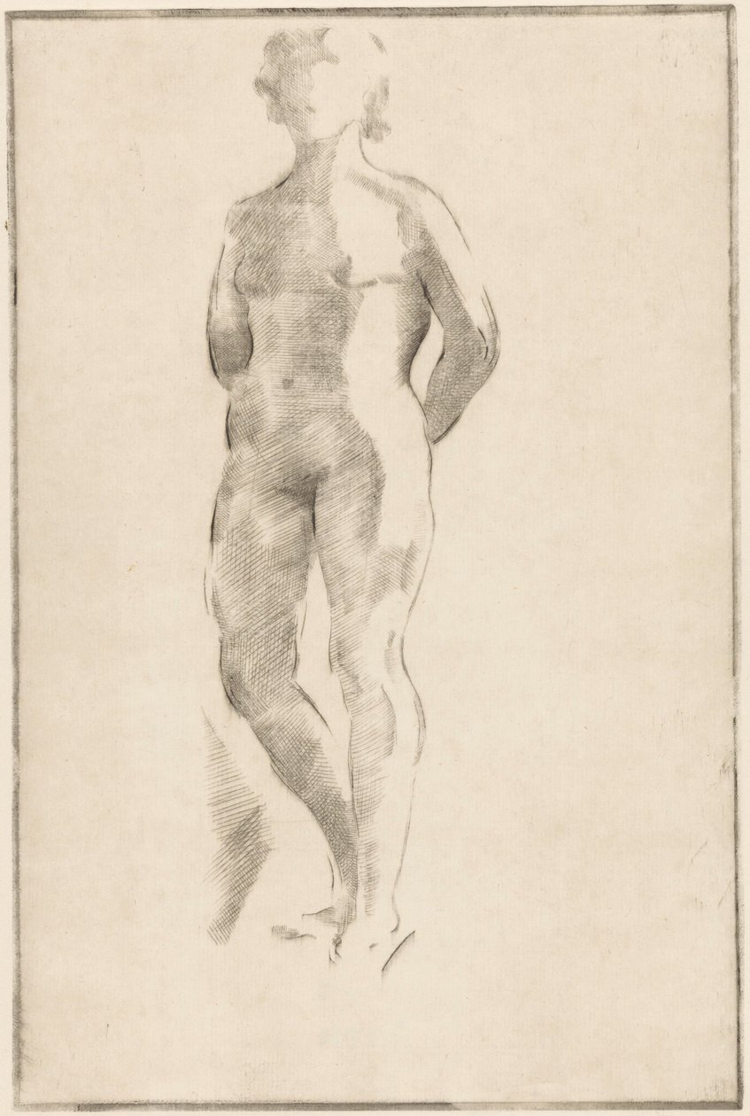 Mujer desnuda de pie con las manos en la espalda de Philippus de Groot (signed by artist)