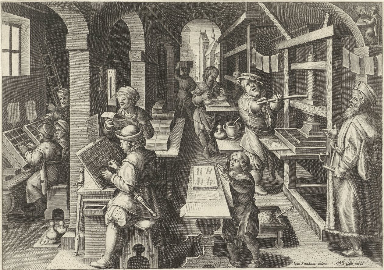 imprenta Nuevos inventos y descubrimientos (título de la serie) Nova Reperta (título de la serie) de Philips Galle (attributed to workshop of)