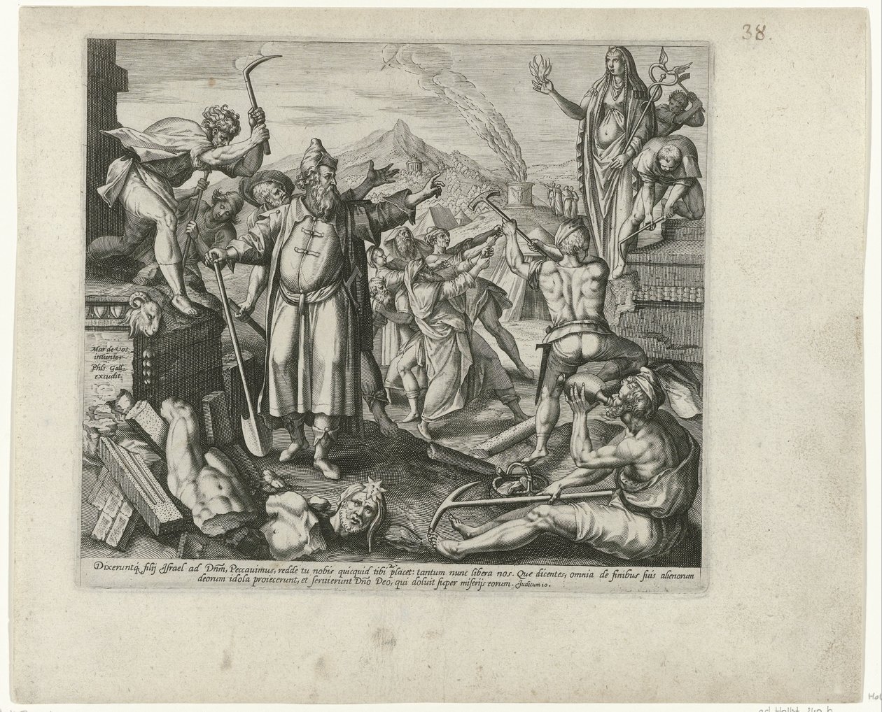Zerstörung der Götzenbilder von Baal von Philips Galle (attributed to workshop of)